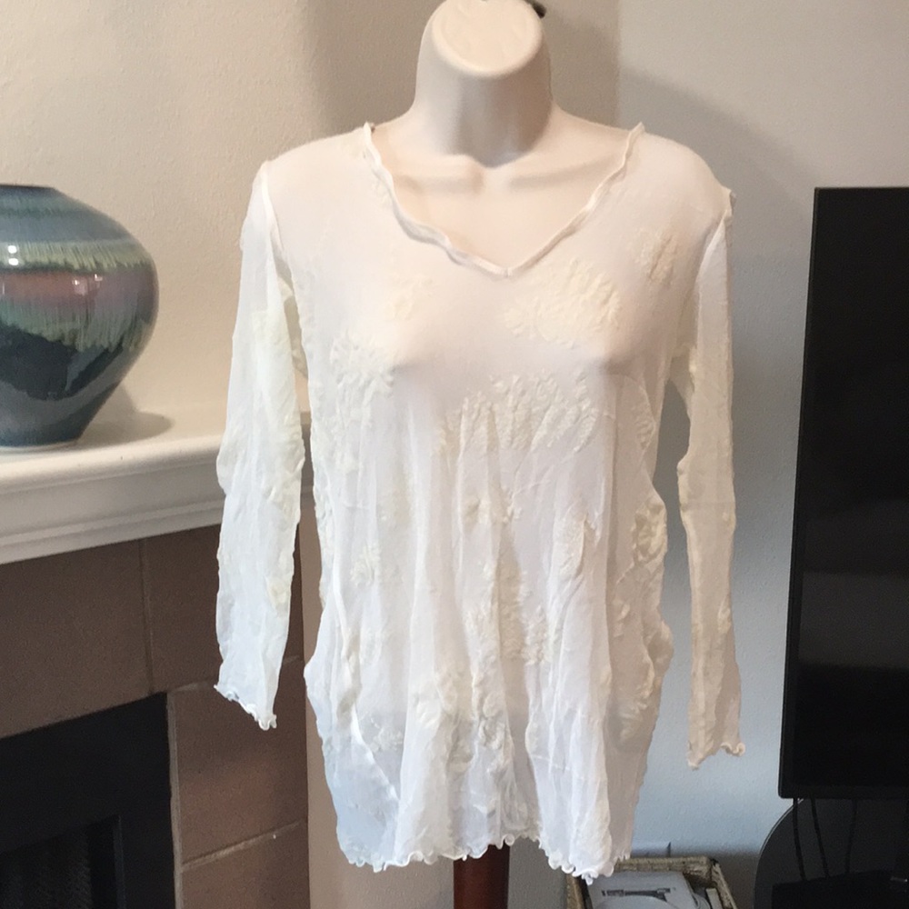 White sheer floral lingerie from Victoria’s Secret